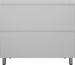 Style Line Тумба с белой раковиной Манхэттен 100 Plus эмаль белая матовая – фотография-1